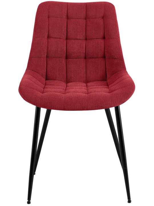 Sardna Cord eetkamerstoel, bordeauxrood
