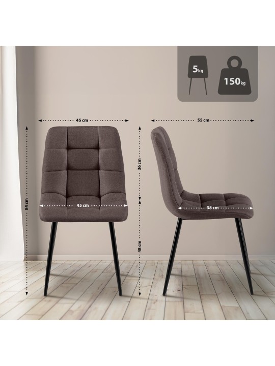 Eetkamerstoel Antibes stof, bruin Eetkamerstoel Antibes stof, bruin