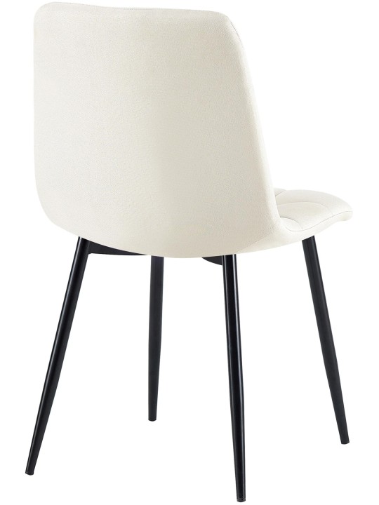 Set van 4 eetkamerstoelen Antibes stof, crème