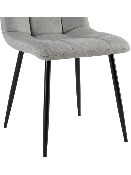 Set van 4 eetkamerstoelen Antibes stof, lichtgrijs