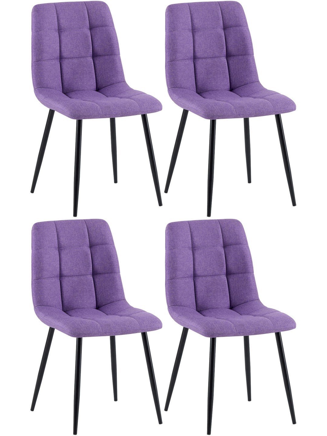Set van 4 eetkamerstoelen Antibes stof, lila