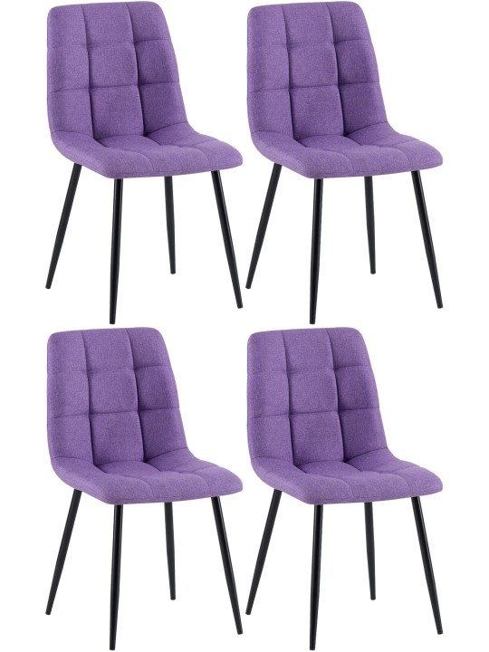 Set van 4 eetkamerstoelen Antibes stof, lila Set van 4 eetkamerstoelen Antibes stof, lila