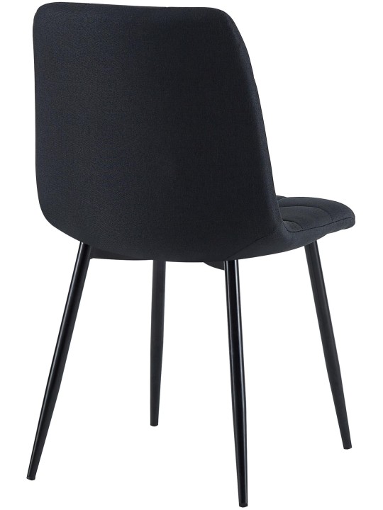Set van 4 eetkamerstoelen Antibes stof, zwart Set van 4 eetkamerstoelen Antibes stof, zwart