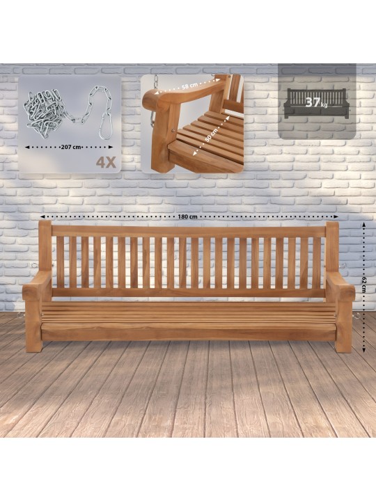 Joyce schommelbank 180 cm, teak