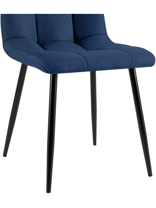 Set van 4 eetkamerstoelen Antibes stof, blauw