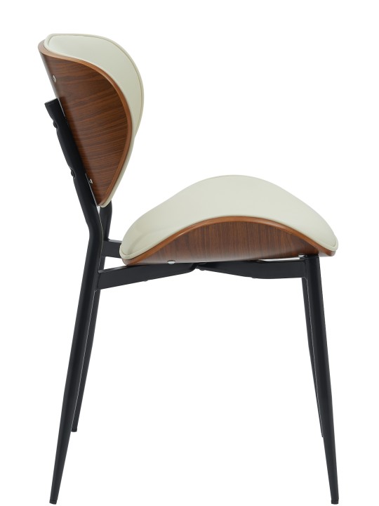 Set van 2 eetkamerstoelen Enid kunstleer, walnoot/crème Set van 2 eetkamerstoelen Enid kunstleer, walnoot/crème