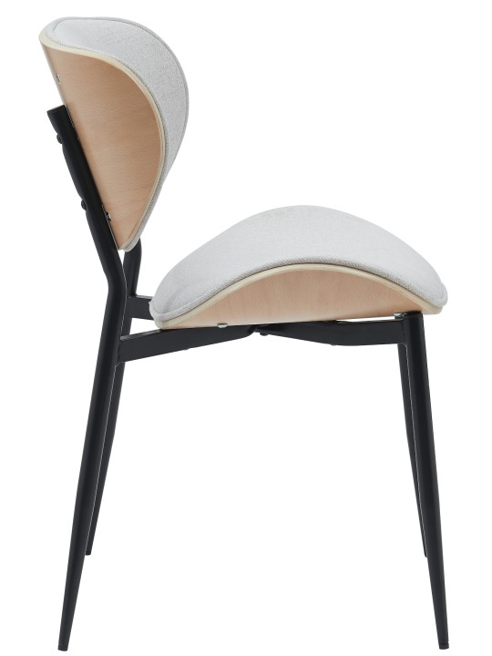Set van 2 eetkamerstoelen Enid stof, naturel/crème