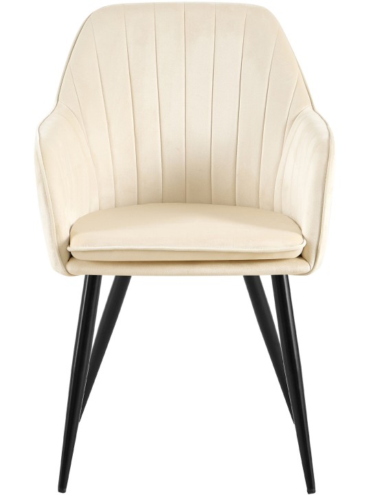 Eetkamerstoel Cheryl fluweel, crème