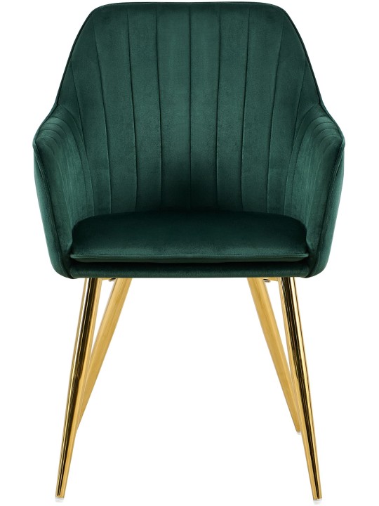 Eetkamerstoel Cheryl fluweel goud, groen Eetkamerstoel Cheryl fluweel goud, groen