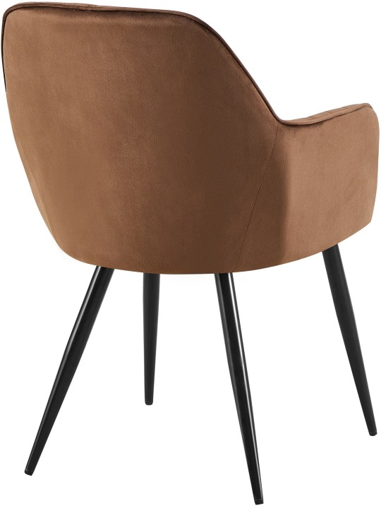 Eetkamerstoel Cheryl fluweel, bruin Eetkamerstoel Cheryl fluweel, bruin