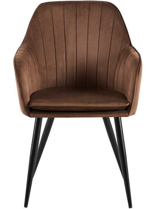 Eetkamerstoel Cheryl fluweel, bruin Eetkamerstoel Cheryl fluweel, bruin