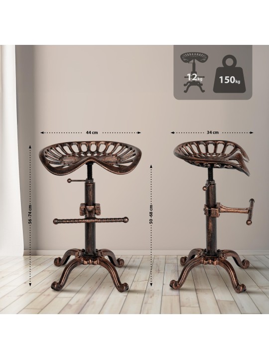 Set van 2 barkrukken Butch, brons Set van 2 barkrukken Butch, brons