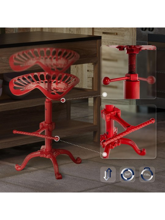 Set van 2 barkrukken Butch, rood Set van 2 barkrukken Butch, rood