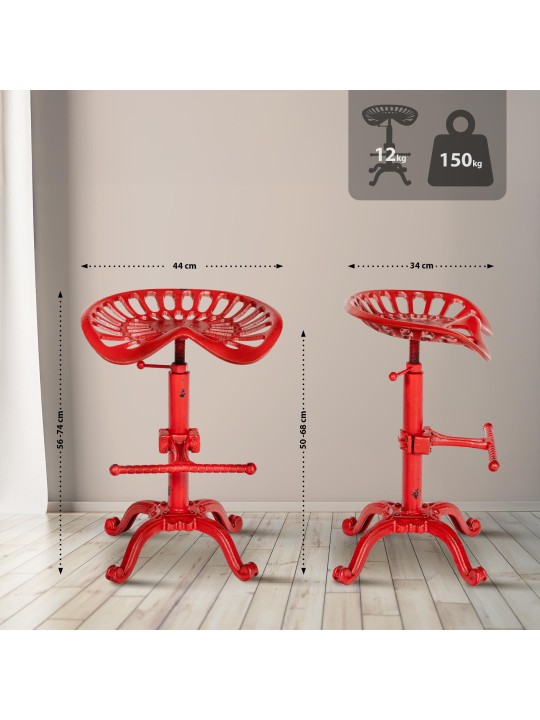 Set van 2 barkrukken Butch, rood Set van 2 barkrukken Butch, rood