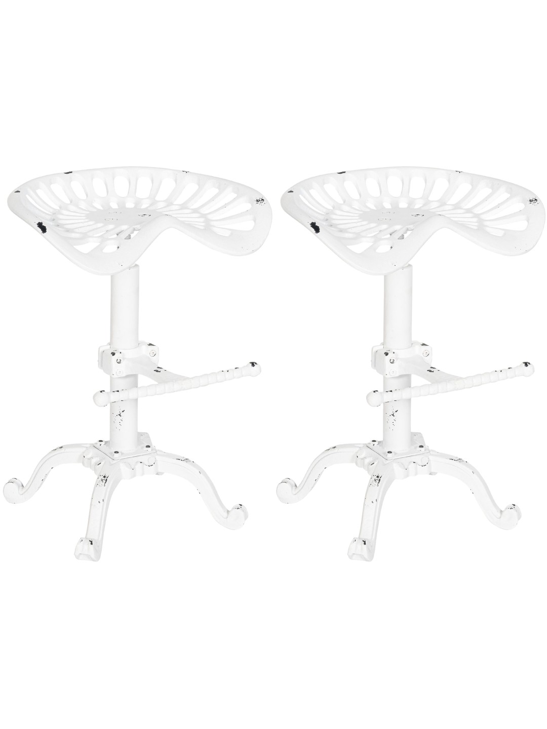 Set van 2 barkrukken Butch, antiek wit