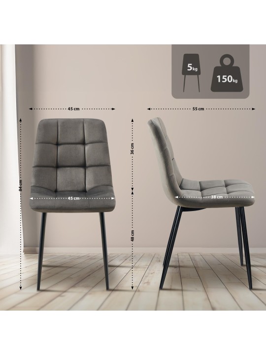 Antibes eetkamerstoel, antraciet