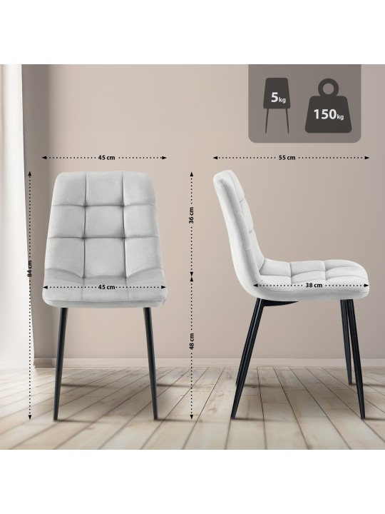 Set van 4 eetkamerstoelen Antibes, grijs Set van 4 eetkamerstoelen Antibes, grijs