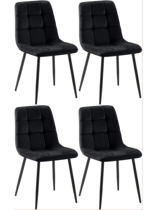 Set van 4 eetkamerstoelen Antibes, zwart Set van 4 eetkamerstoelen Antibes, zwart