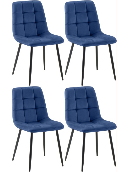 Set van 4 eetkamerstoelen Antibes, blauw Set van 4 eetkamerstoelen Antibes, blauw