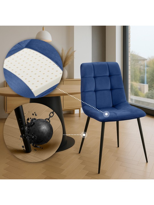Set van 4 eetkamerstoelen Antibes, blauw Set van 4 eetkamerstoelen Antibes, blauw