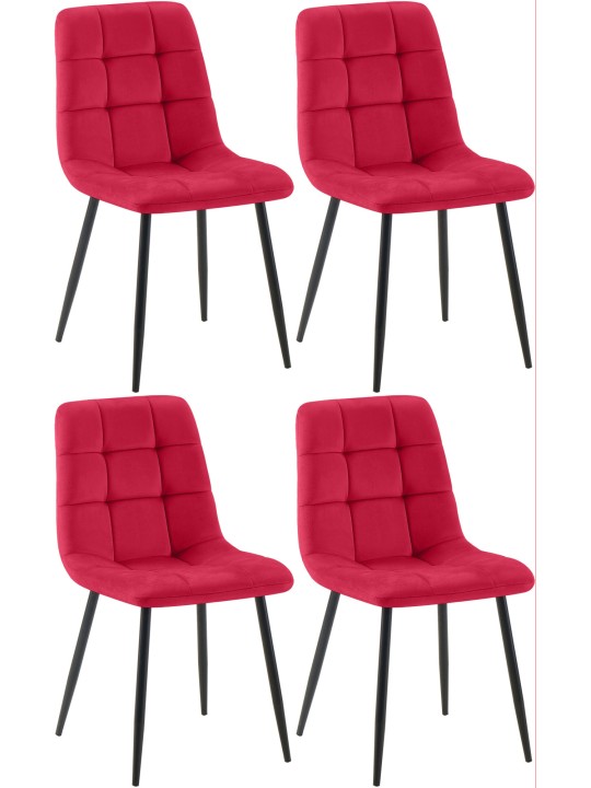 Set van 4 eetkamerstoelen Antibes, rood Set van 4 eetkamerstoelen Antibes, rood