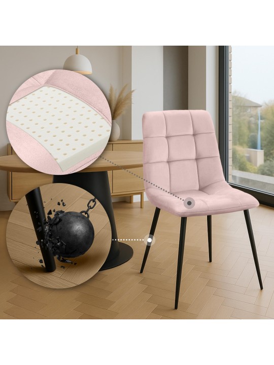 Set van 4 eetkamerstoelen Antibes, roze Set van 4 eetkamerstoelen Antibes, roze