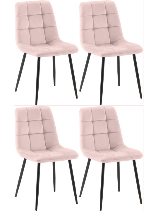 Set van 4 eetkamerstoelen Antibes, roze Set van 4 eetkamerstoelen Antibes, roze
