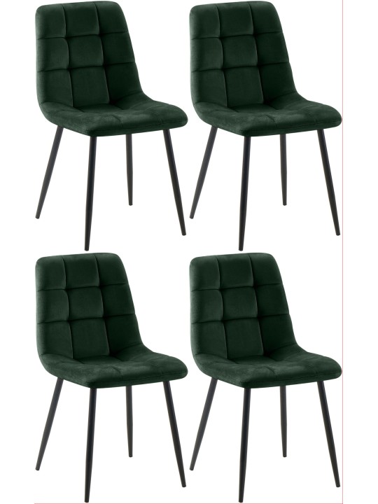 Set van 4 eetkamerstoelen Antibes, groen