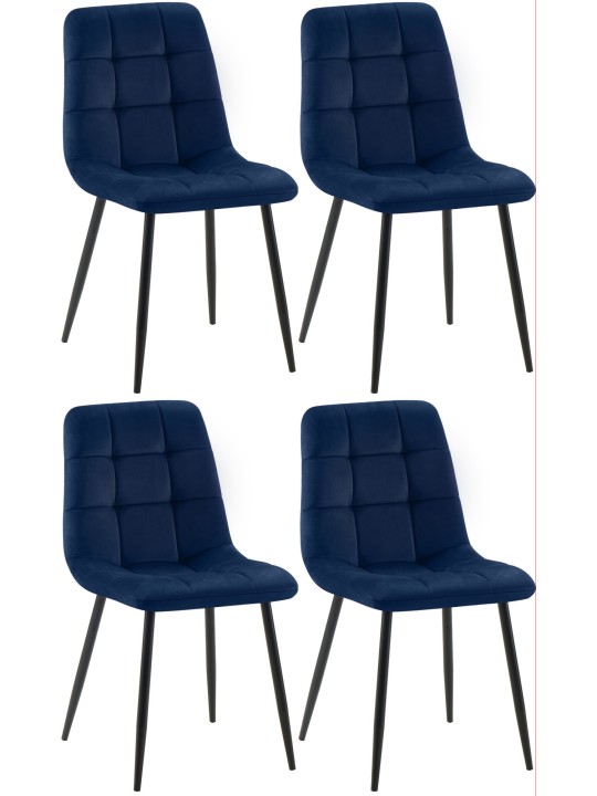 Set van 4 eetkamerstoelen Antibes, donkerblauw Set van 4 eetkamerstoelen Antibes, donkerblauw
