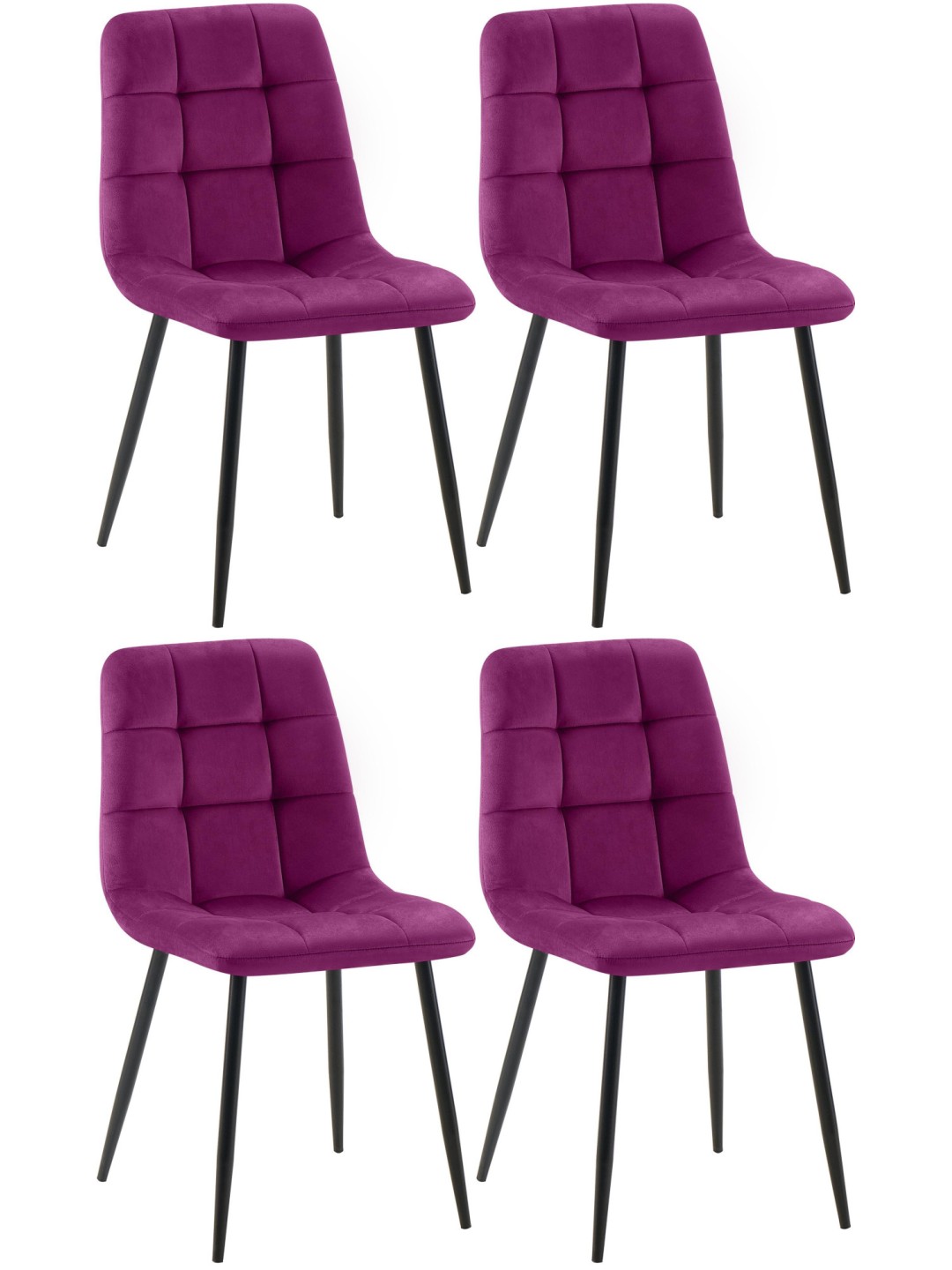 Set van 4 eetkamerstoelen Antibes, lila