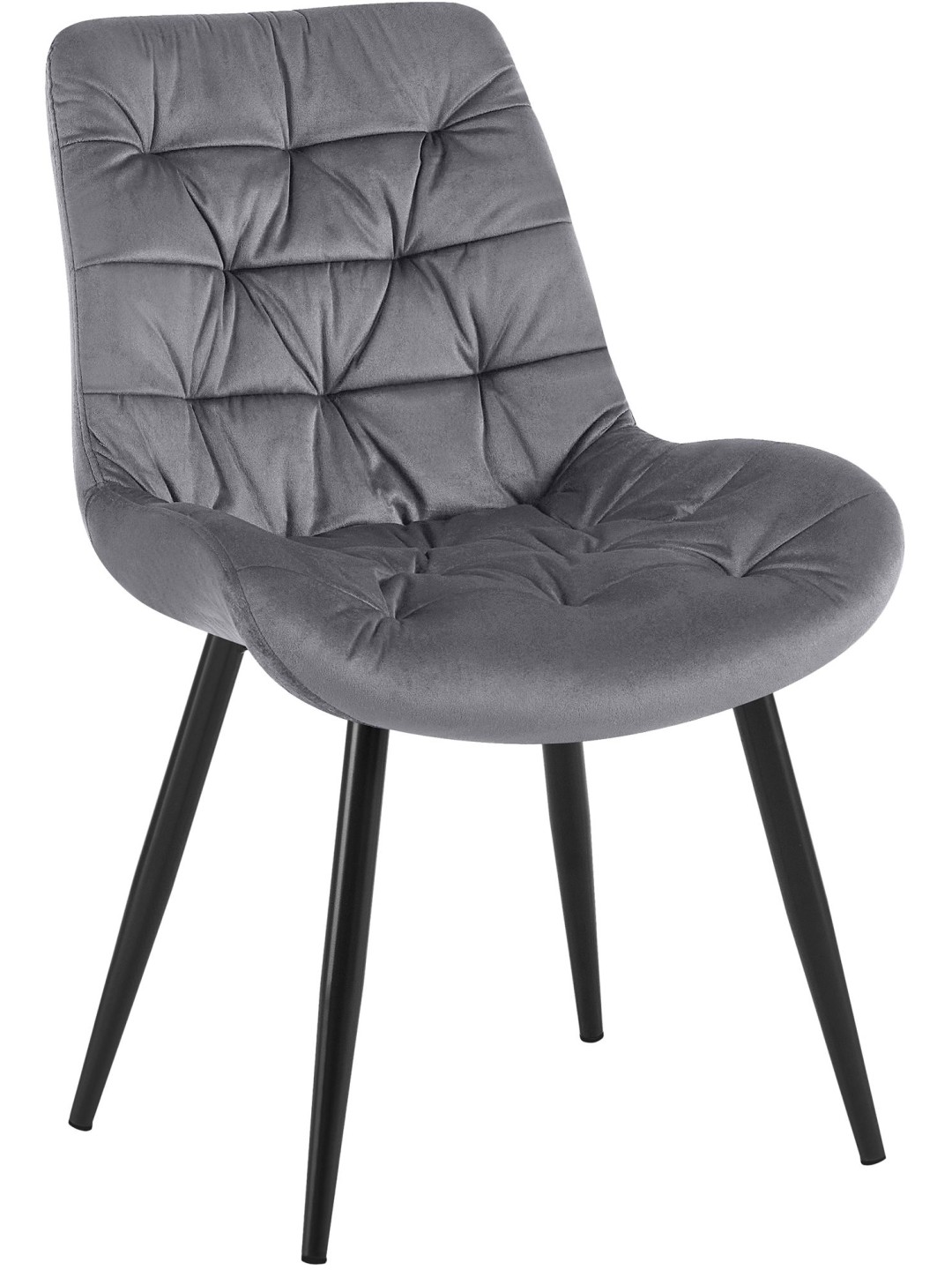 Rossford fluwelen eetkamerstoel, donkergrijs