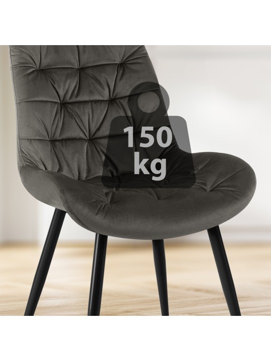 Set van 2 Rossford eetkamerstoelen, antraciet Set van 2 Rossford eetkamerstoelen, antraciet