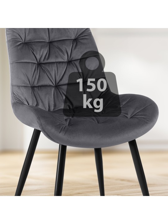 Set van 2 Rossford eetkamerstoelen, donkergrijs