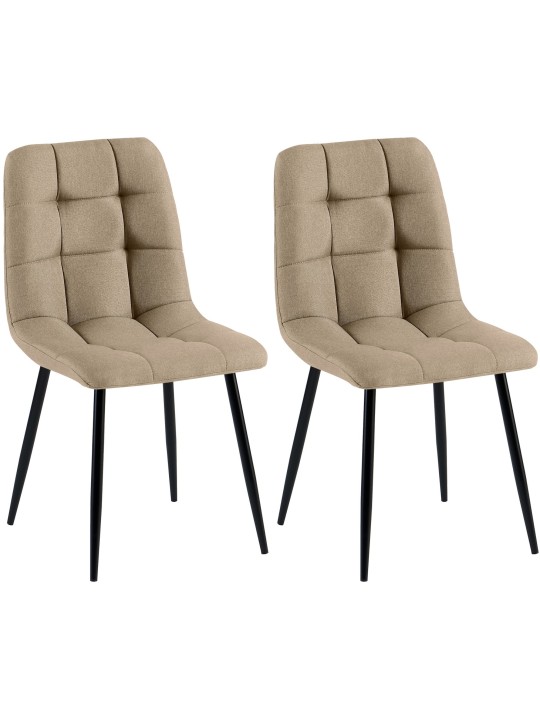 Set van 2 eetkamerstoelen Tilde stof, taupe Set van 2 eetkamerstoelen Tilde stof, taupe