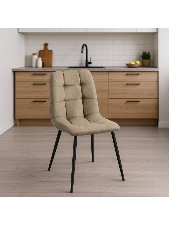 Set van 2 eetkamerstoelen Tilde stof, taupe Set van 2 eetkamerstoelen Tilde stof, taupe