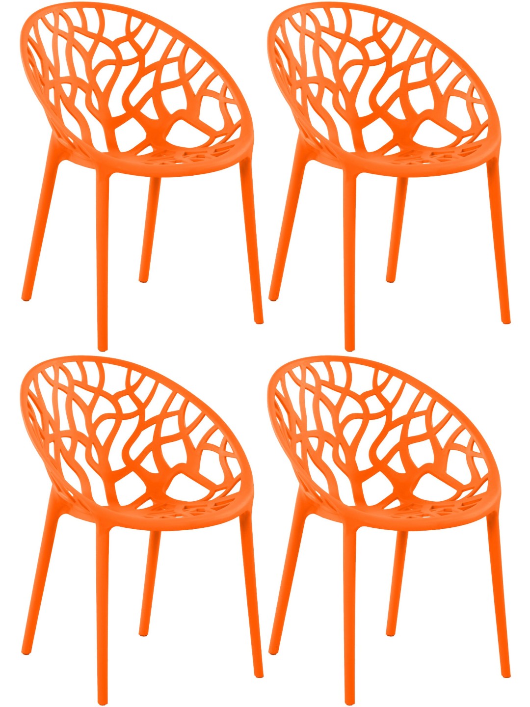 Set van 4 stoelen Hope, oranje