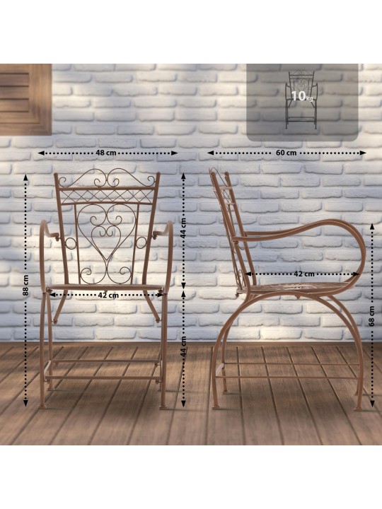 Stoel Sheela, antiek bruin