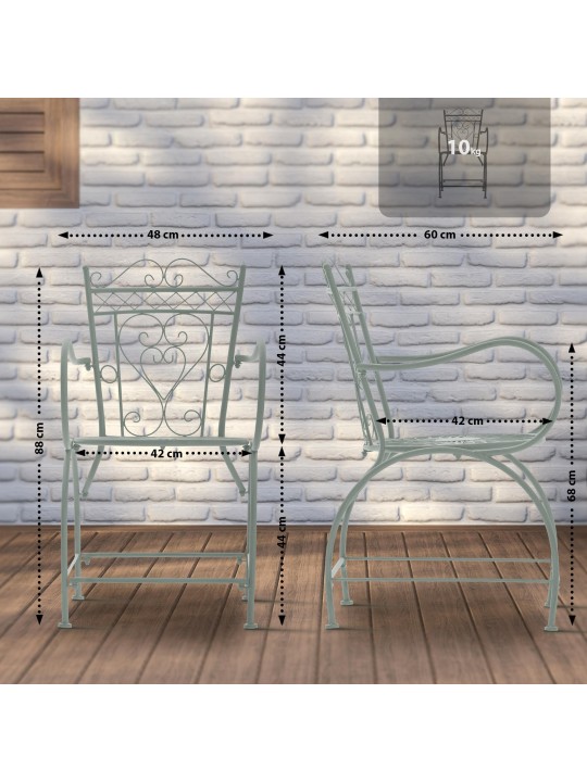 Stoel Sheela, antiek groen
