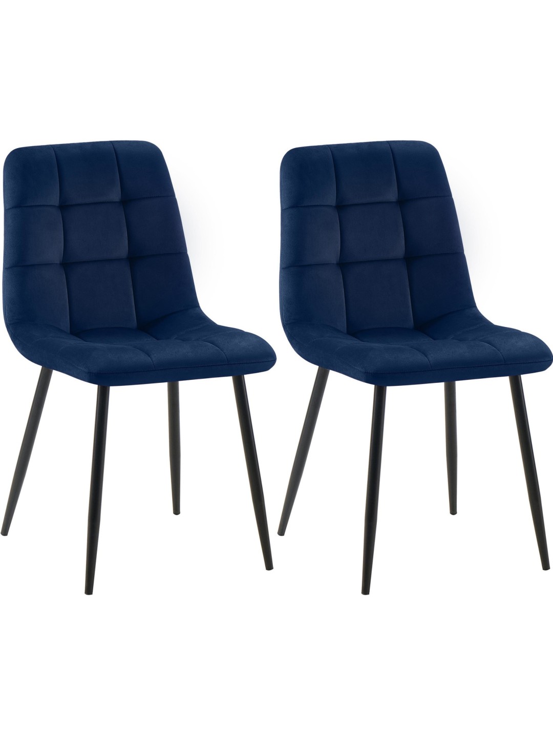 Set van 2 eetkamerstoelen Tilde fluweel, blauw