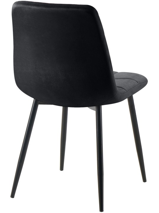 Set van 2 eetkamerstoelen Tilde fluweel, zwart