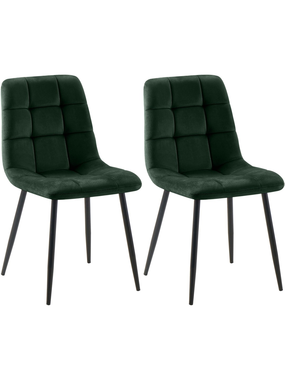 Set van 2 eetkamerstoelen Tilde fluweel, groen