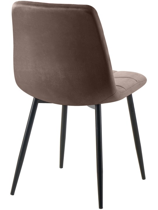 Set van 2 eetkamerstoelen Tilde fluweel, bruin