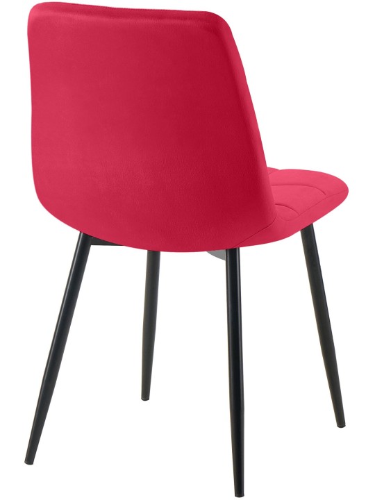 Set van 2 eetkamerstoelen Tilde fluweel, rood