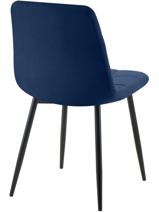 Set van 4 eetkamerstoelen Tilde fluweel, blauw