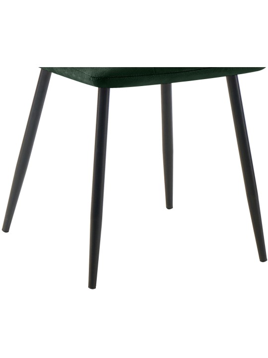 Set van 4 eetkamerstoelen Tilde fluweel, groen