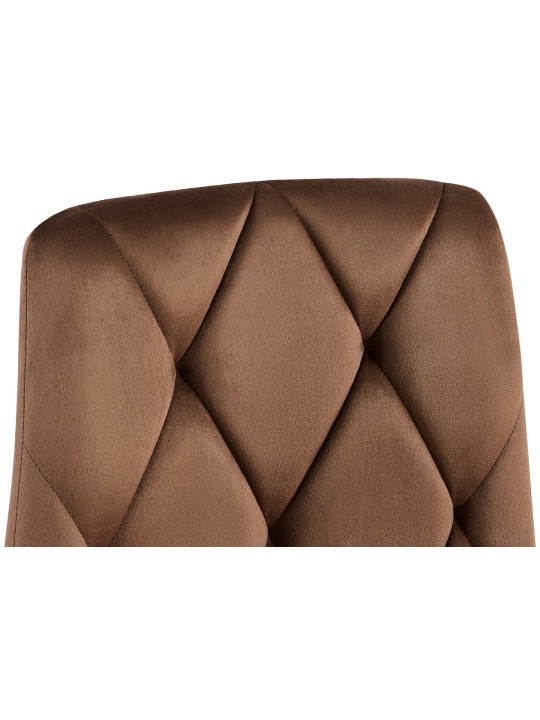 Clairton fluwelen eetkamerstoel, bruin