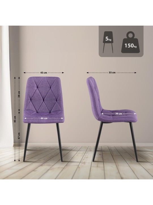 Eetkamerstoel Clairton stof, lila