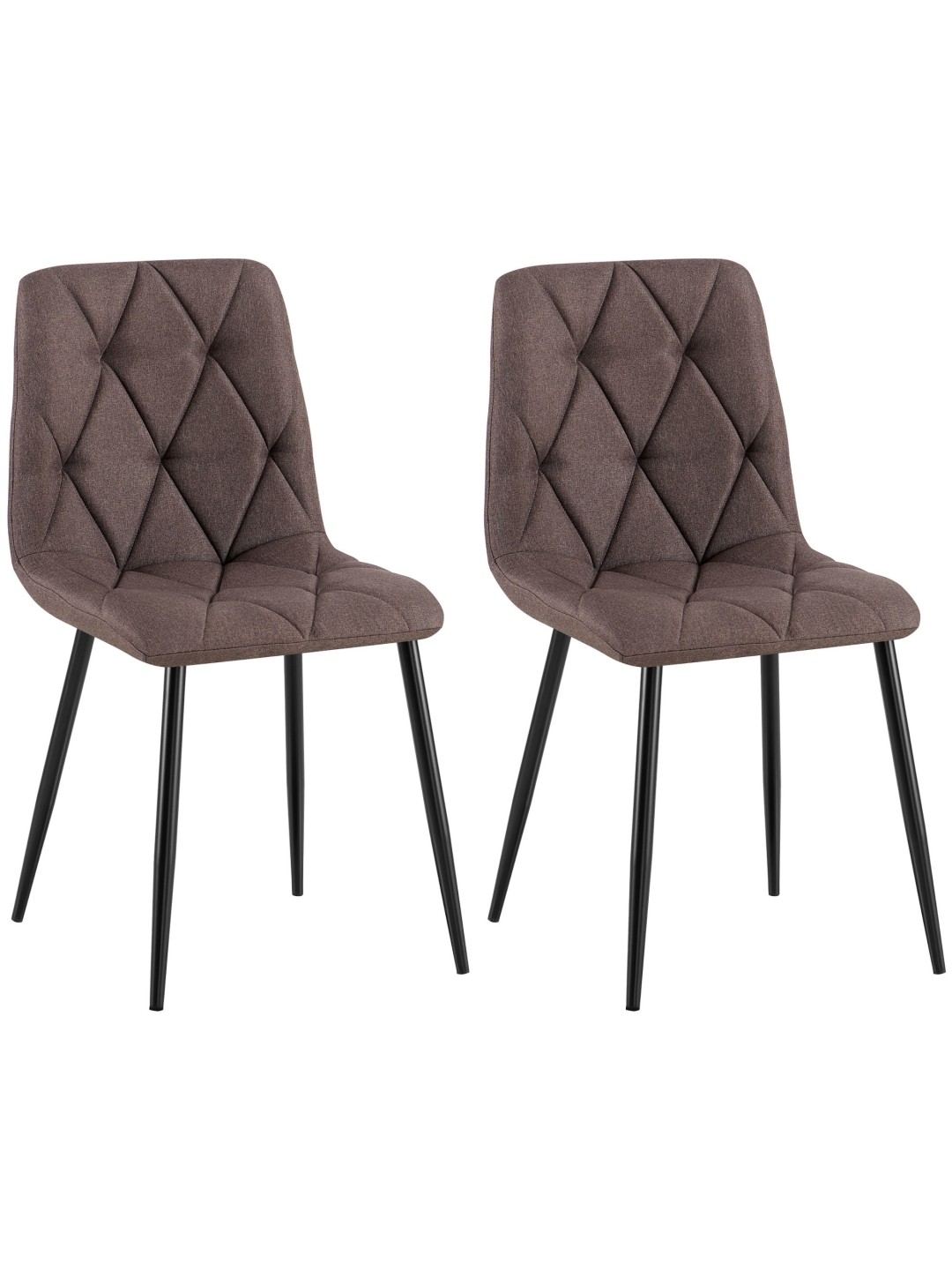 Set van 2 eetkamerstoelen Clairton stof, bruin