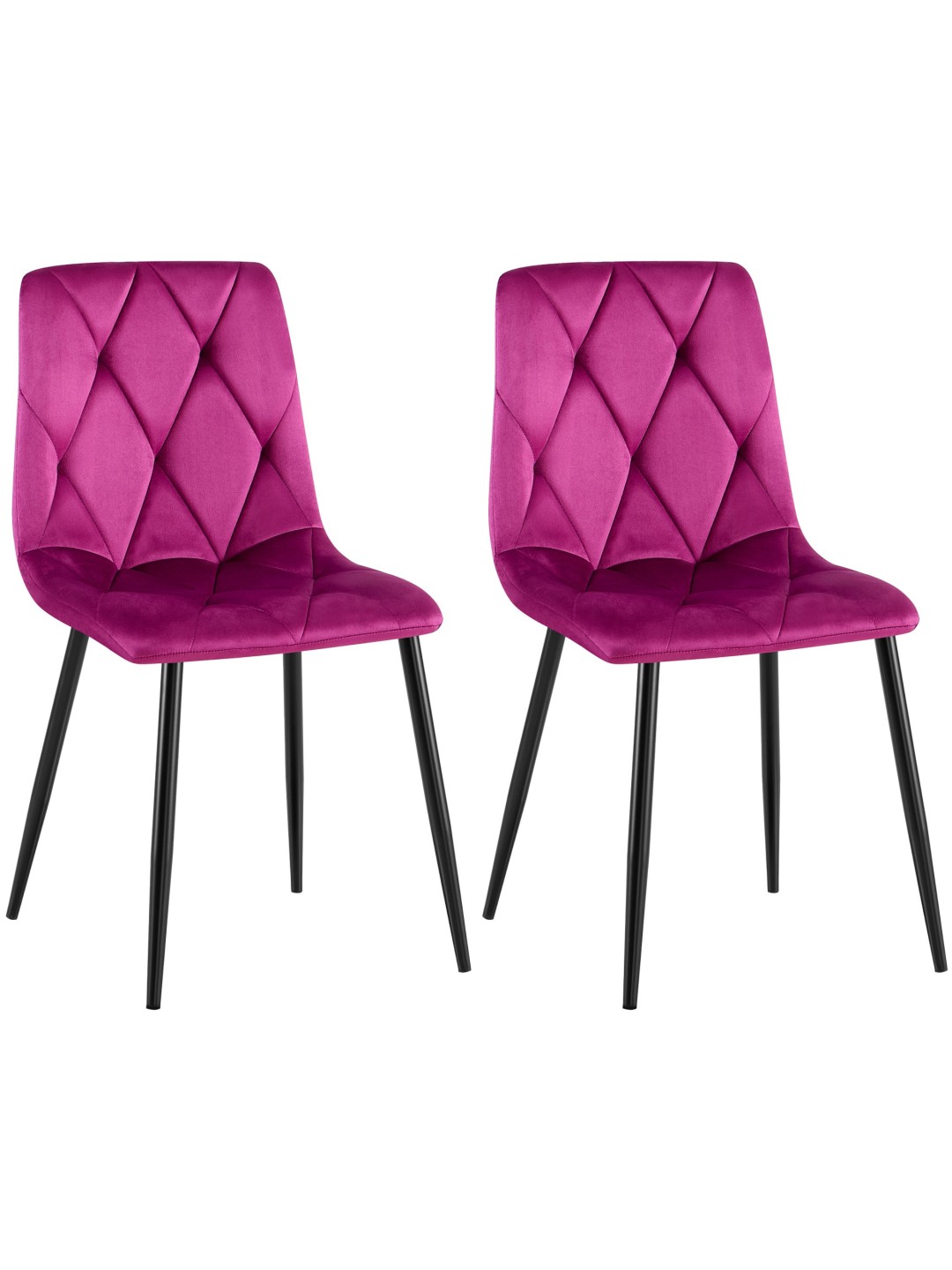 Set van 2 eetkamerstoelen Clairton fluweel, lila