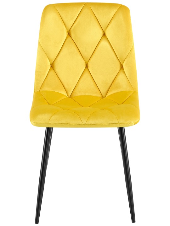 Set van 2 eetkamerstoelen Clairton fluweel, geel Set van 2 eetkamerstoelen Clairton fluweel, geel